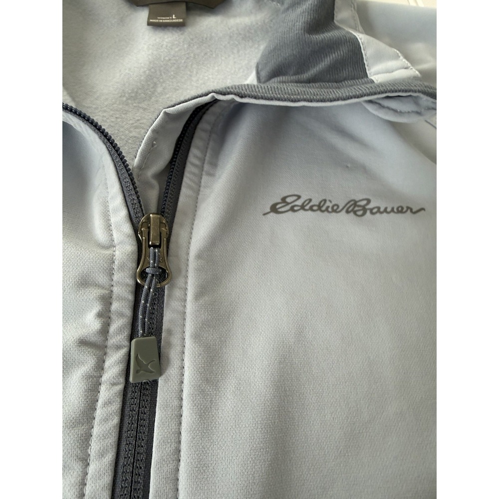 Outdoor Softshell Full Zip Fleece Lined Jacket Blue Womens Large Eddie Bauer - Picture 7 of 11